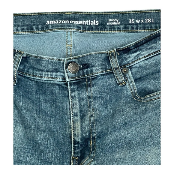 Amazon Essentials Men’s Distressed Denim Jeans 35 x 28 GREAT CONDITION - Picture 8 of 8